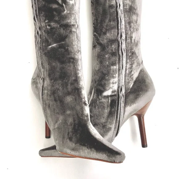 Tom Ford For Gucci Fw 1999 Velvet Over Knee Boots BRAND NEW in BOX Sz 8 - Picture 5 of 8